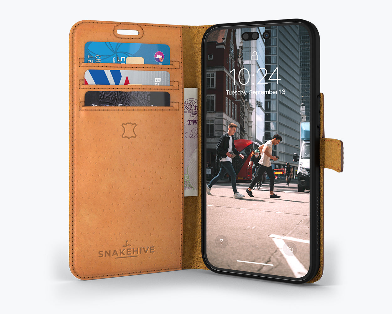 Apple iPhone 15 Pro - Vintage Leather Wallet Phone Case