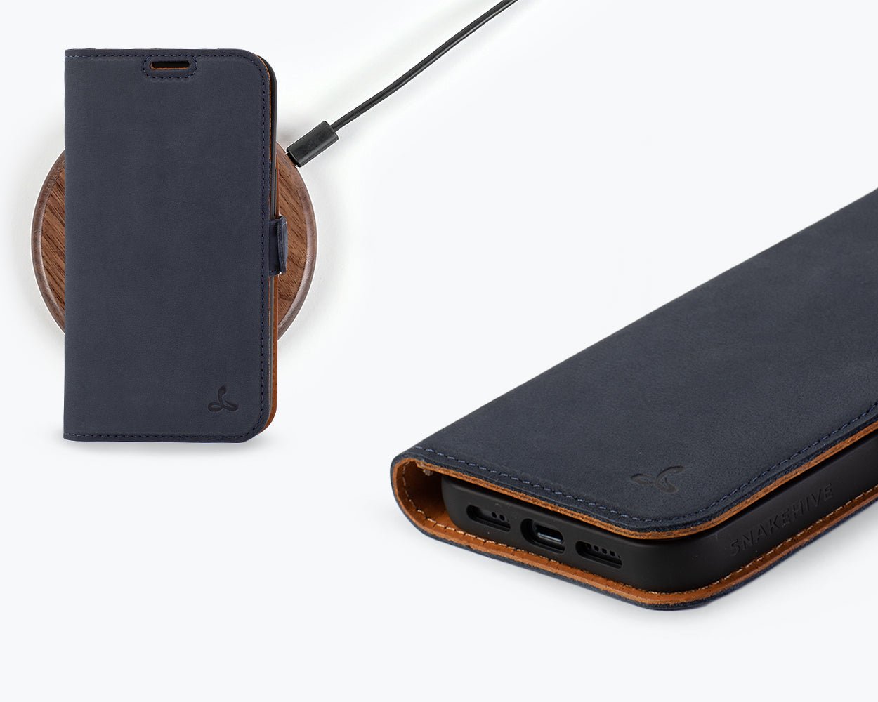 Apple iPhone 14 - Vintage Leather Wallet Phone Case (Side Clasp)