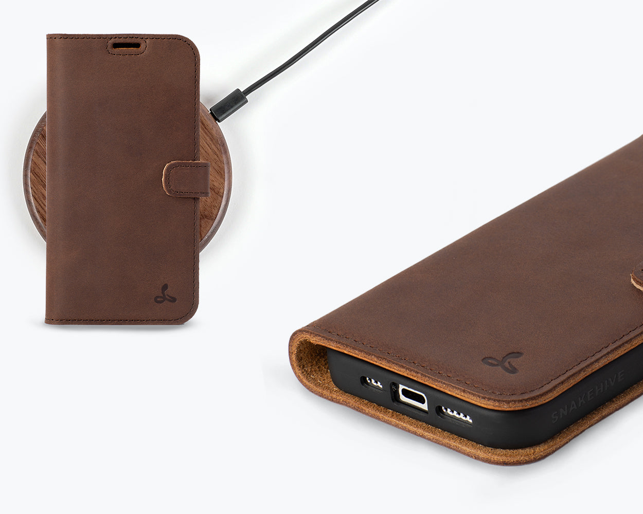 Apple iPhone 15 Pro - Vintage Leather Wallet Phone Case