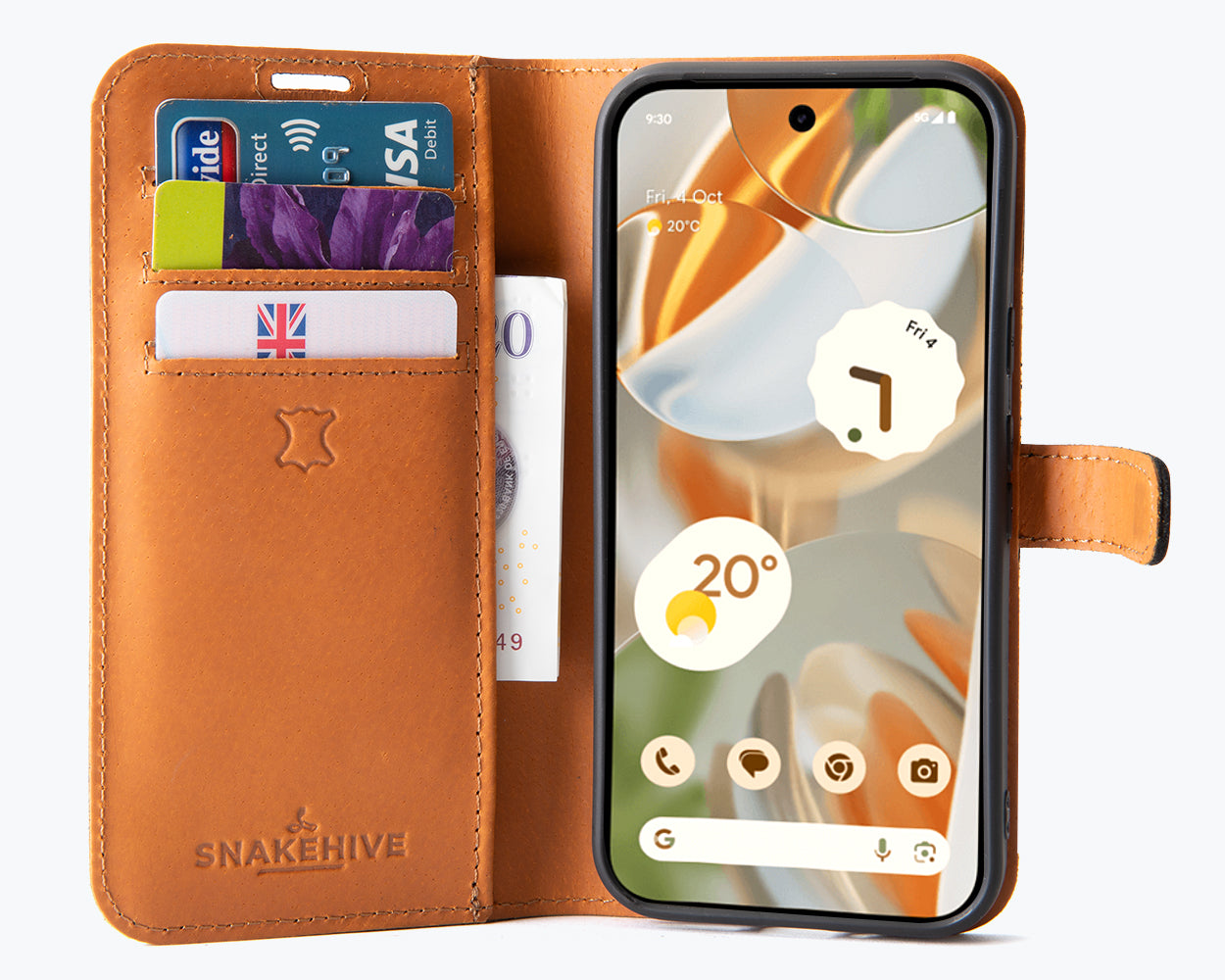 Google Pixel 9 - Vintage Leather Wallet Phone Case
