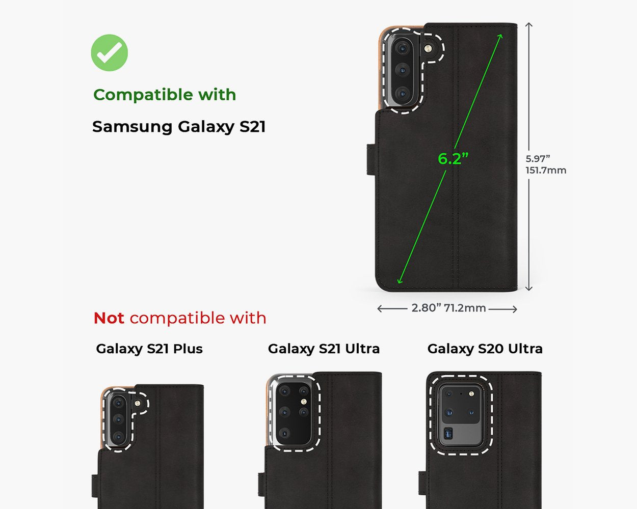 Samsung Galaxy S21 - Vintage Leather Wallet Phone Case