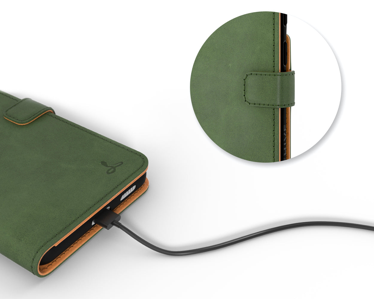 Samsung Galaxy S21 FE - Vintage Leather Wallet Phone Case