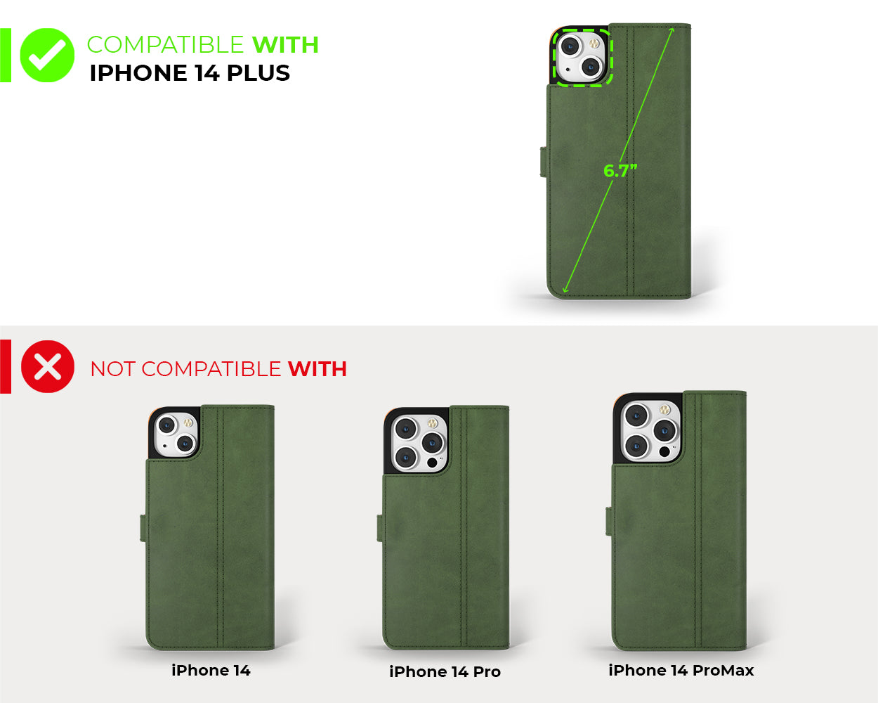 Apple iPhone 14 Plus - Vintage Leather Wallet Phone Case