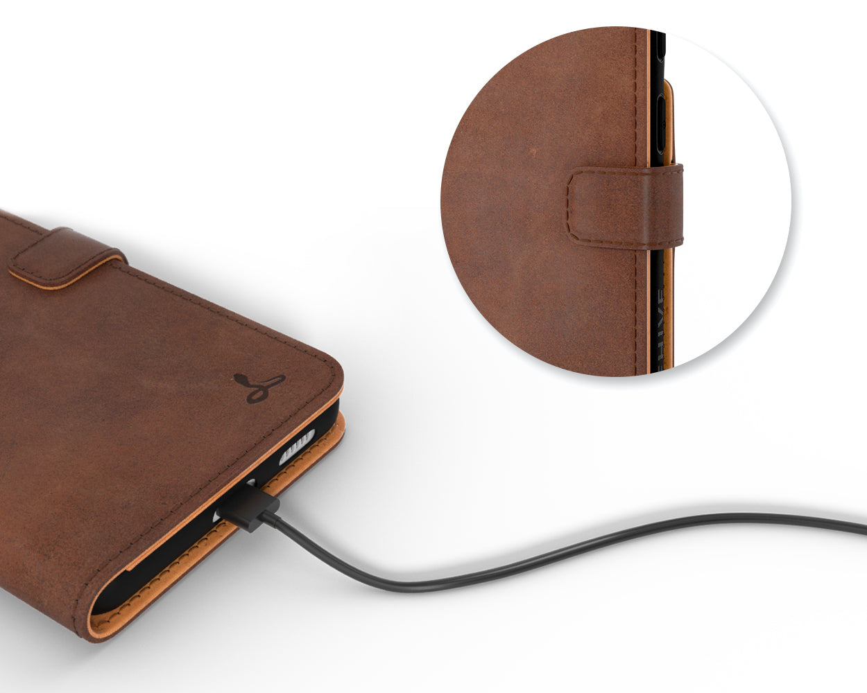 Samsung Galaxy S21 FE - Vintage Leather Wallet Phone Case