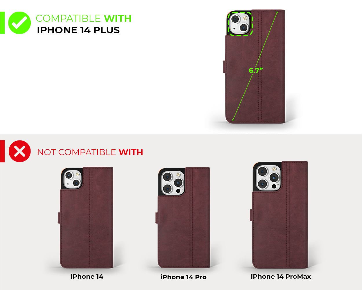 Apple iPhone 14 Plus - Vintage Leather Wallet Phone Case