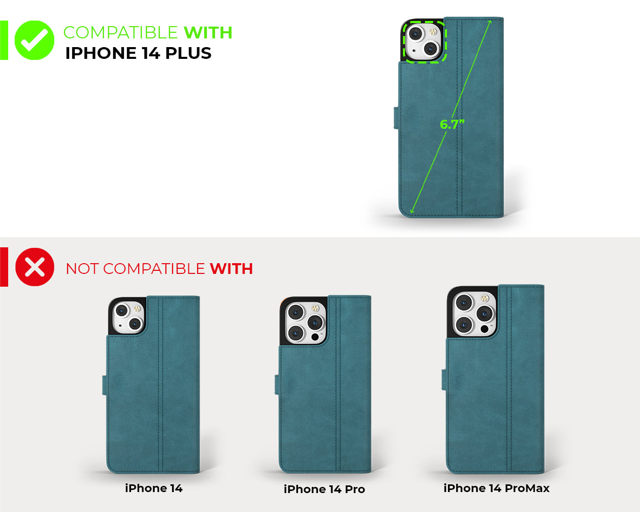 Apple iPhone 14 Plus - Vintage Leather Wallet Phone Case