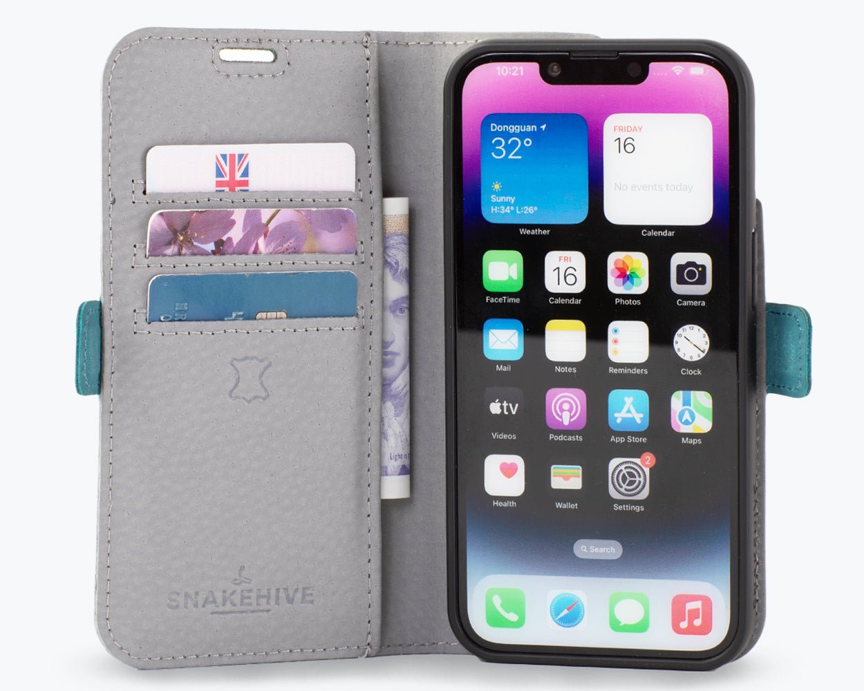 Apple iPhone 14 - Vintage Leather Wallet Phone Case (Side Clasp)