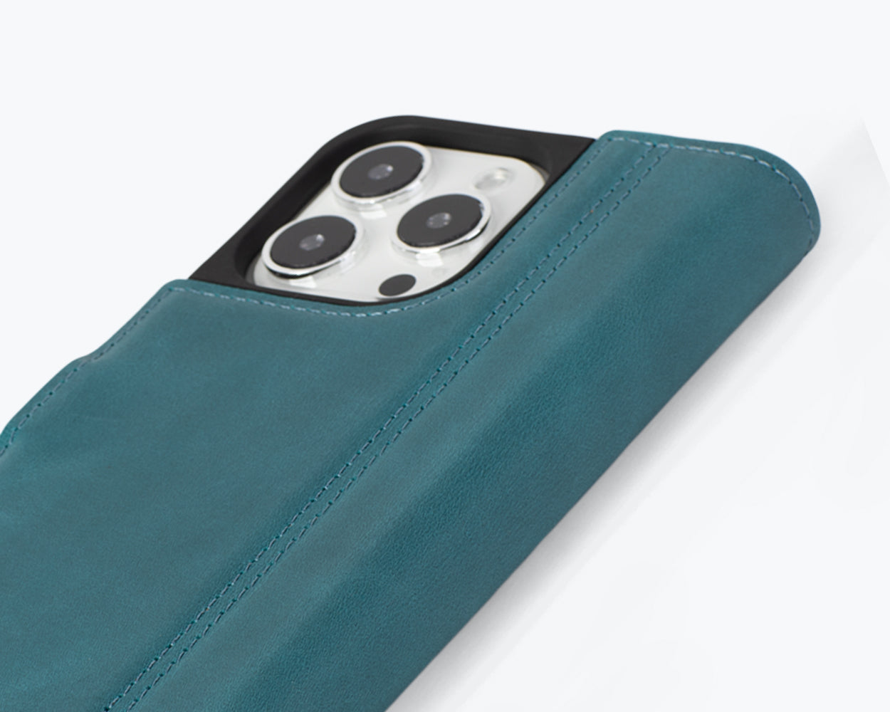 Apple iPhone 15 Pro - Vintage Leather Wallet Phone Case (Side Clasp)