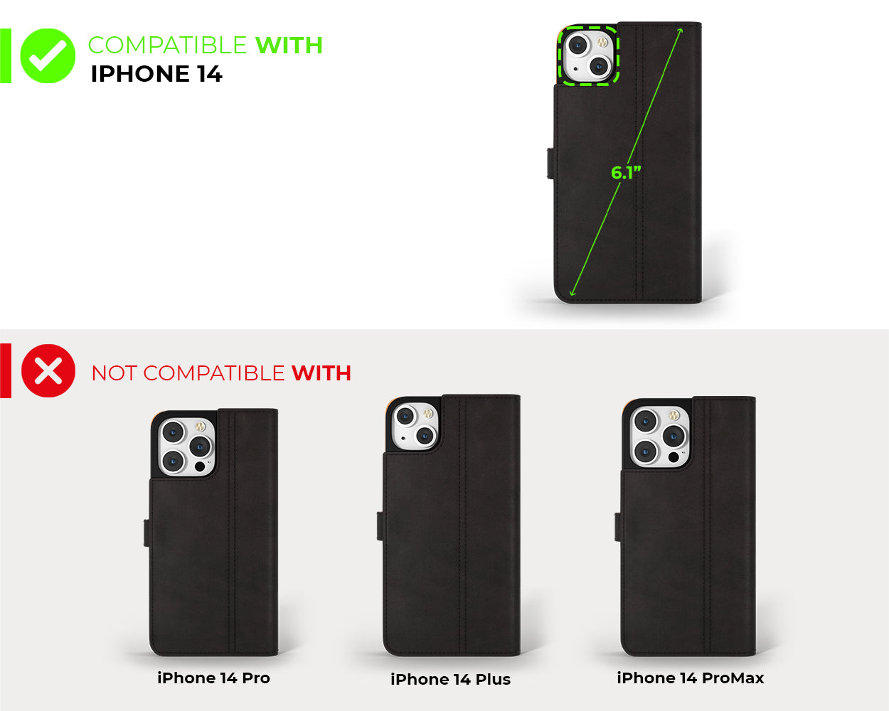 Apple iPhone 14 - Vintage Leather Wallet Phone Case