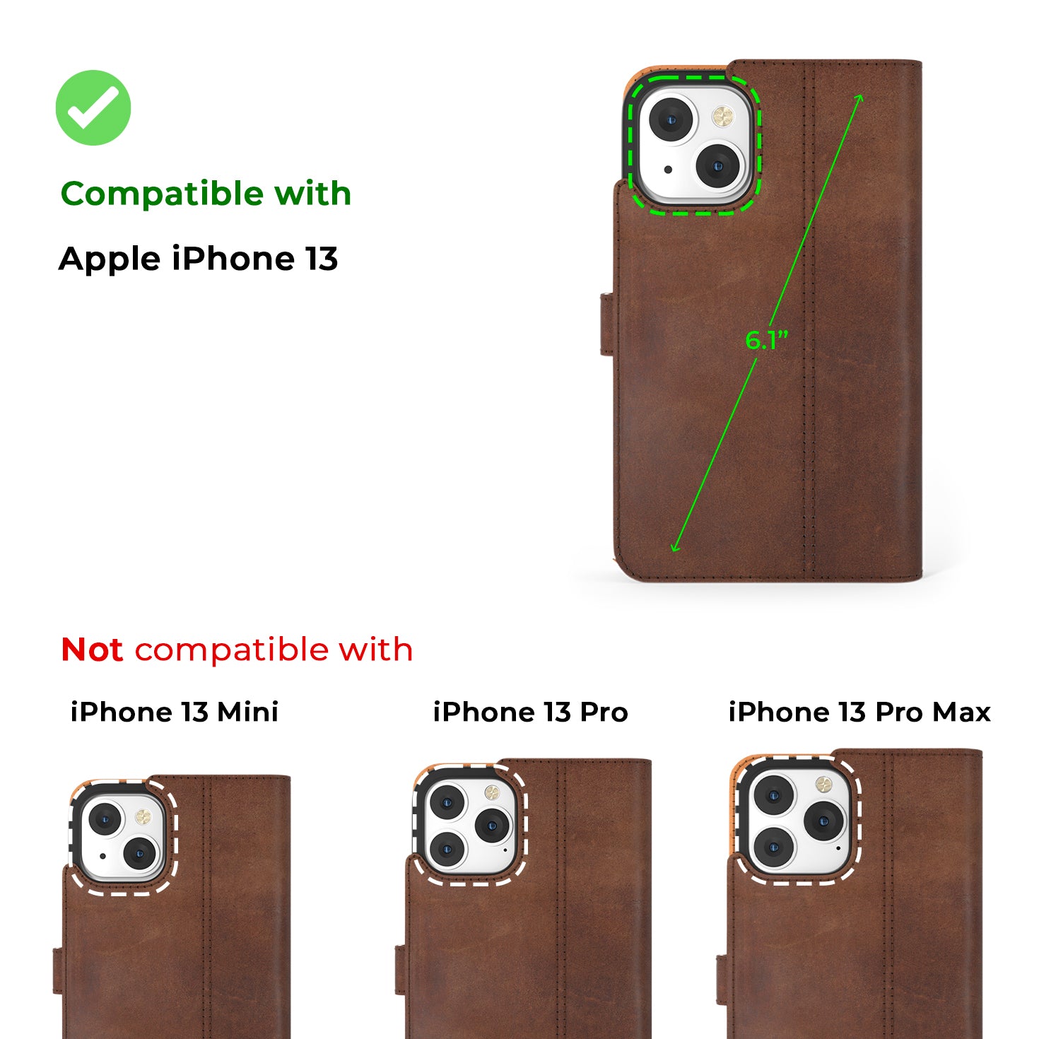 Apple iPhone 13 - Vintage Leather Wallet Phone Case