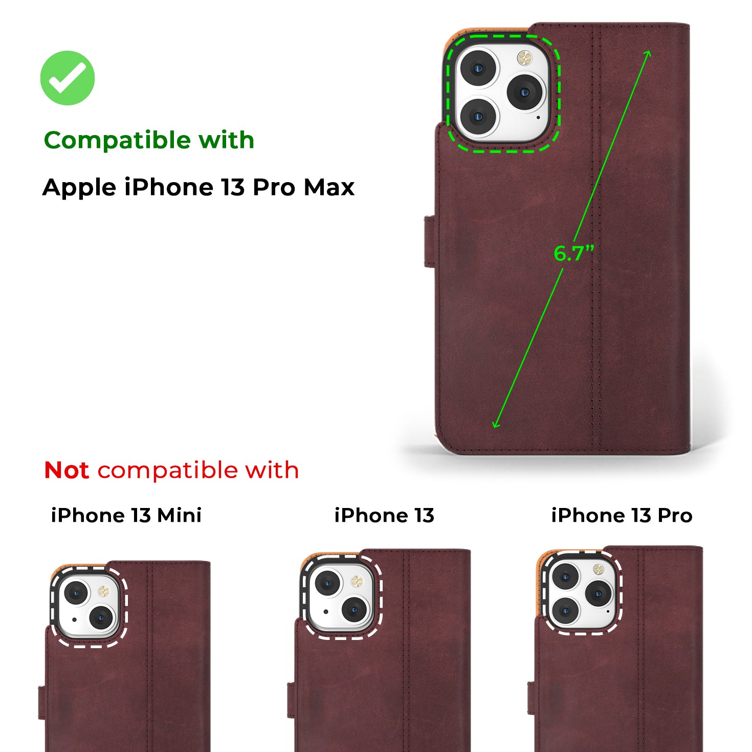 Apple iPhone 13 Pro Max - Vintage Leather Wallet Phone Case